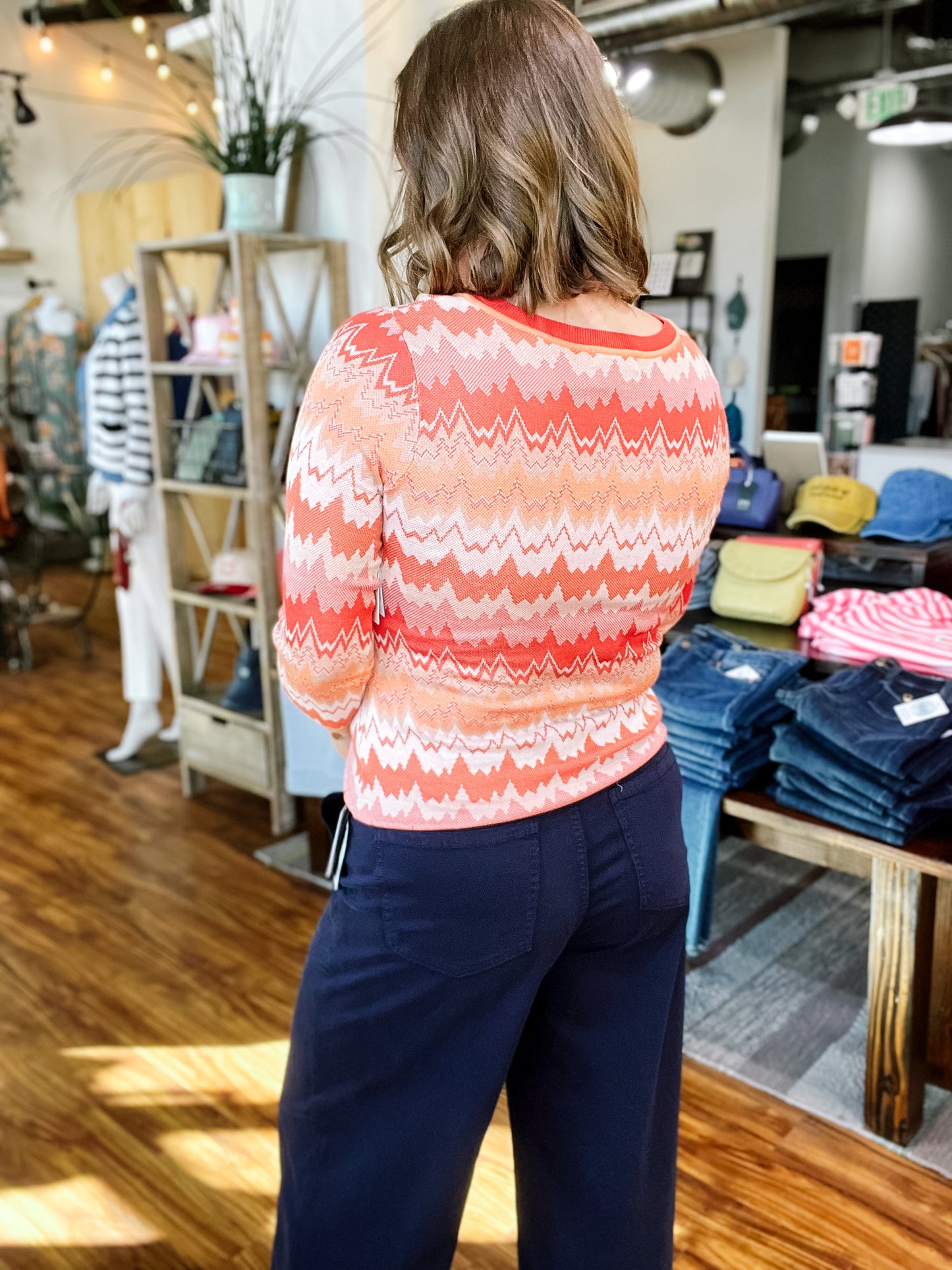 Orange Chevron Sweater