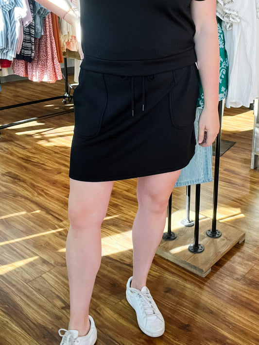 Black Pull-On Skort