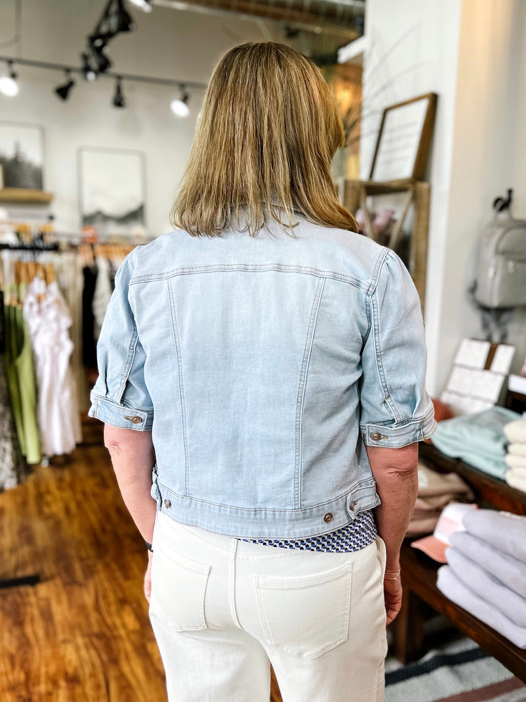 Blue Denim Short Sleeve Jacket