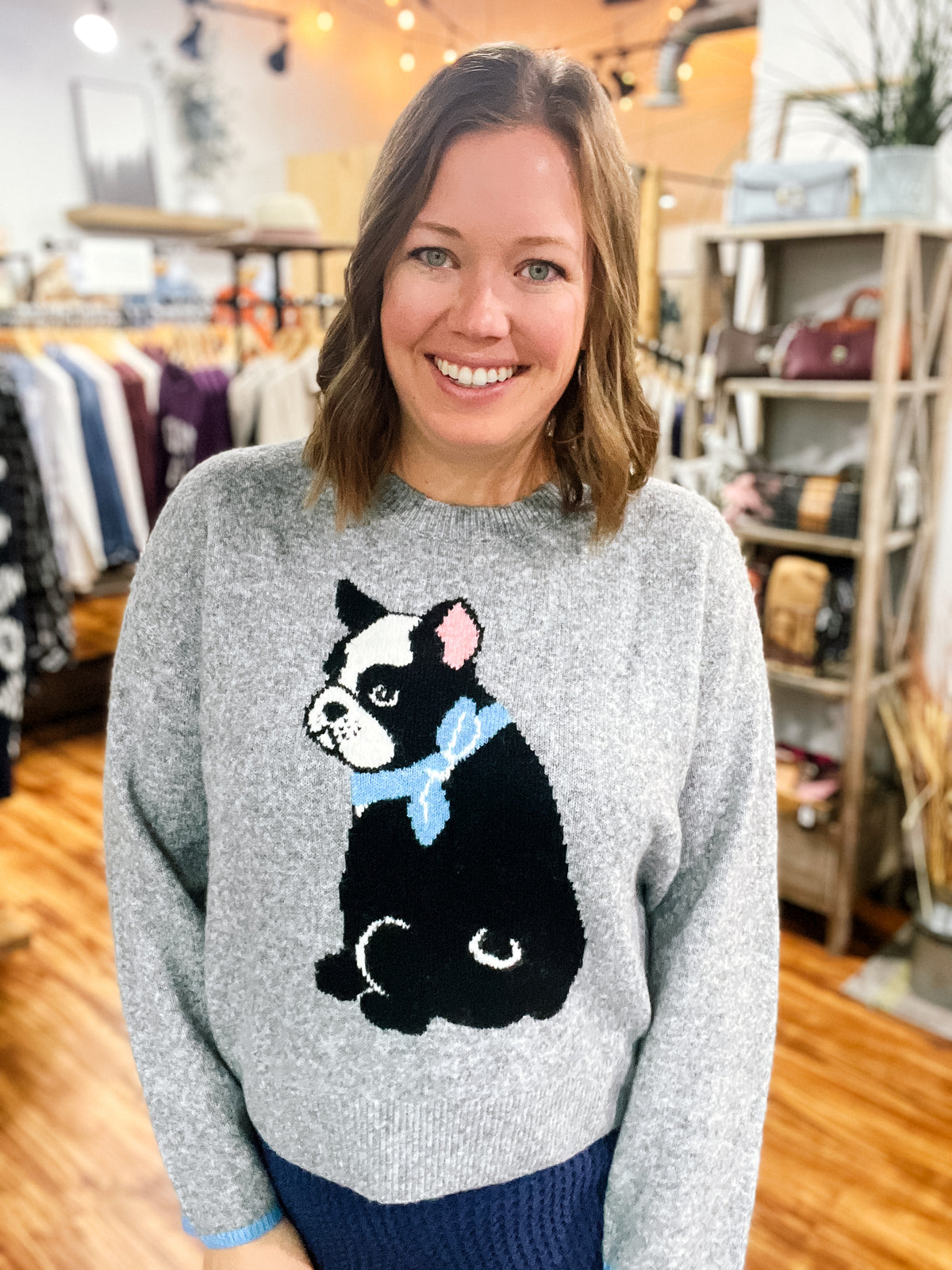 Gray Long Sleeve Dog Sweater