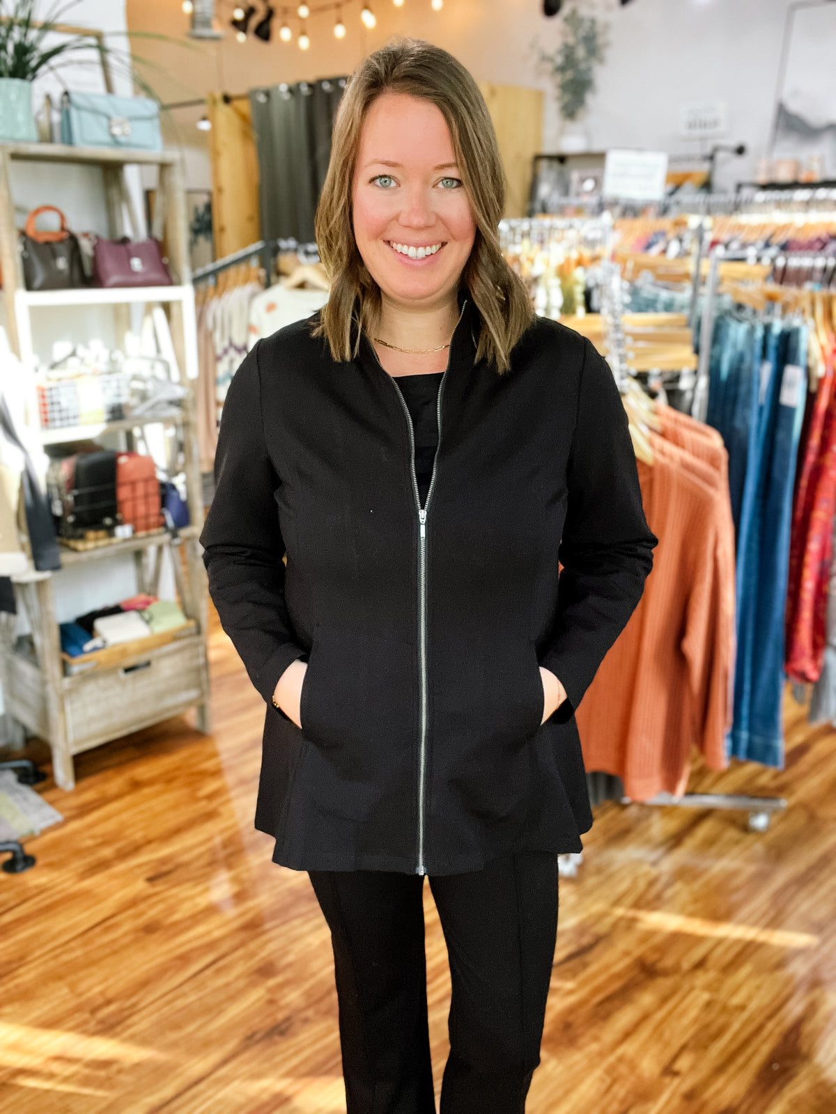 Black Luxe Zip Jacket