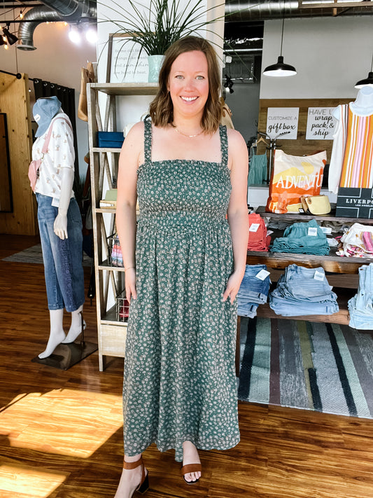 Green Smocked Dress