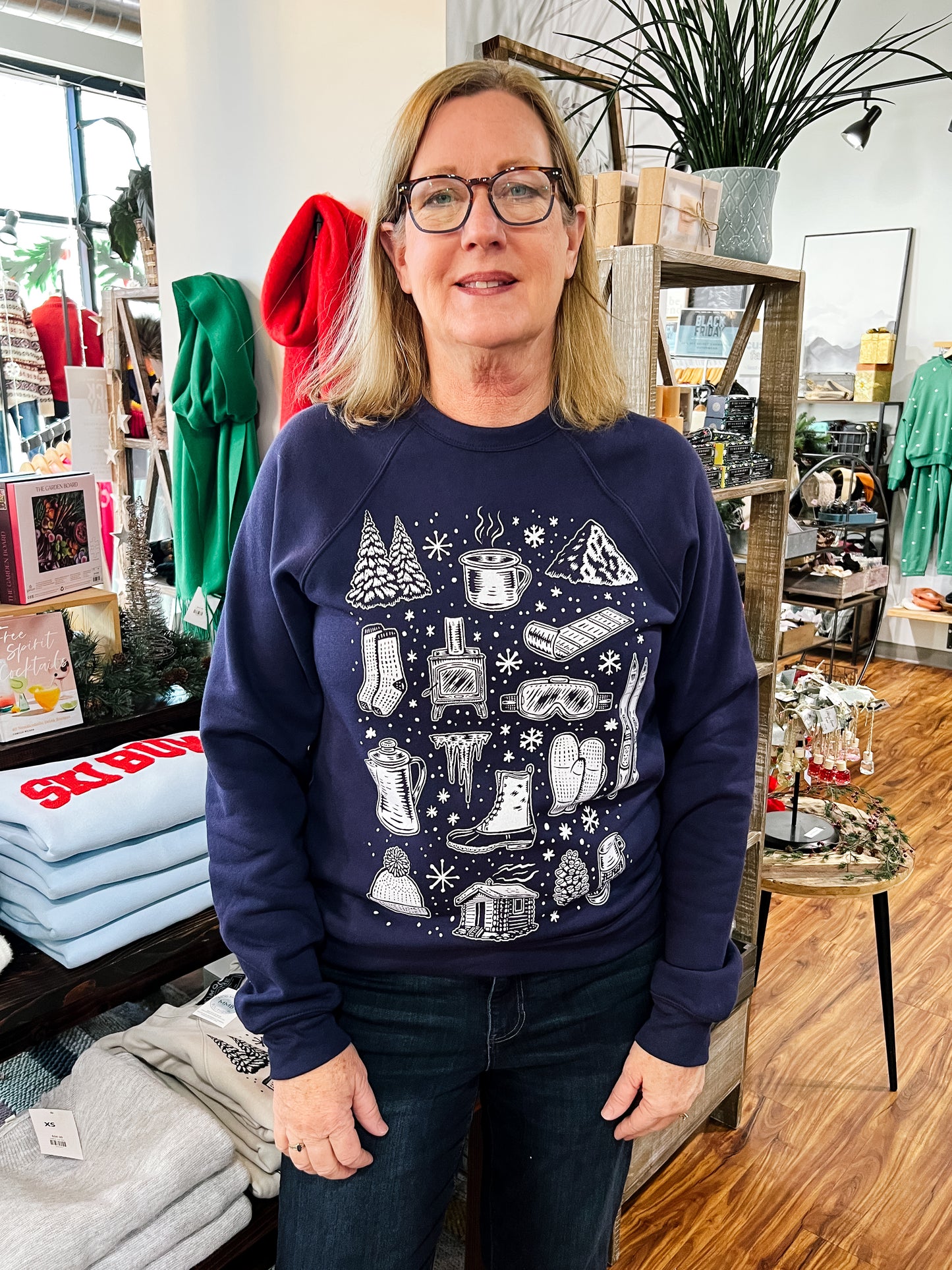 Navy Winter Time Sweatshirt