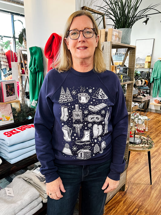 Navy Winter Time Sweatshirt