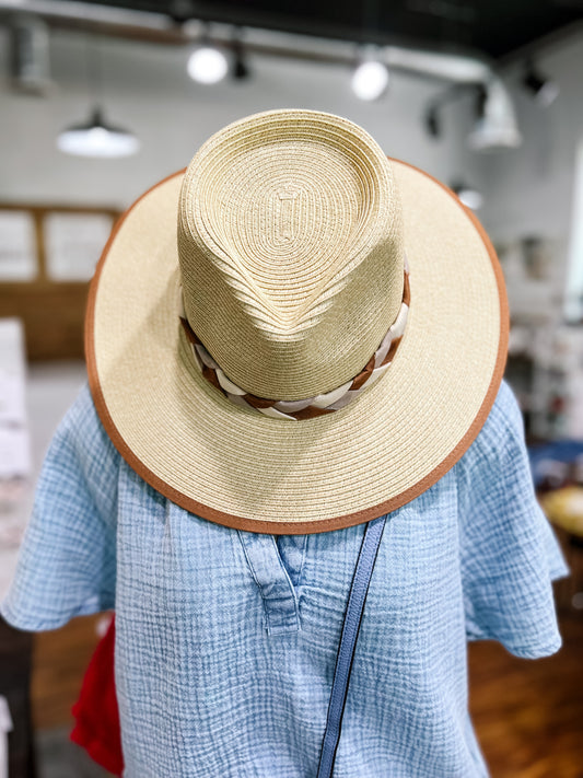 Tan Hat W/ Light Brown Trim