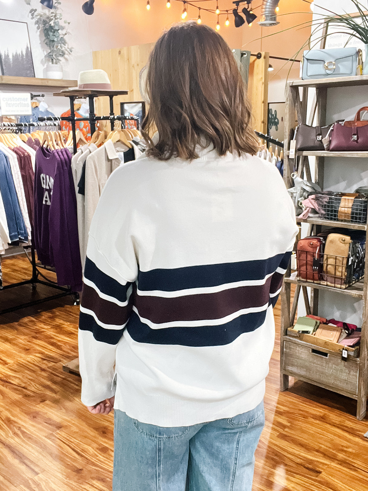 Cream Quarter Zip Sweater