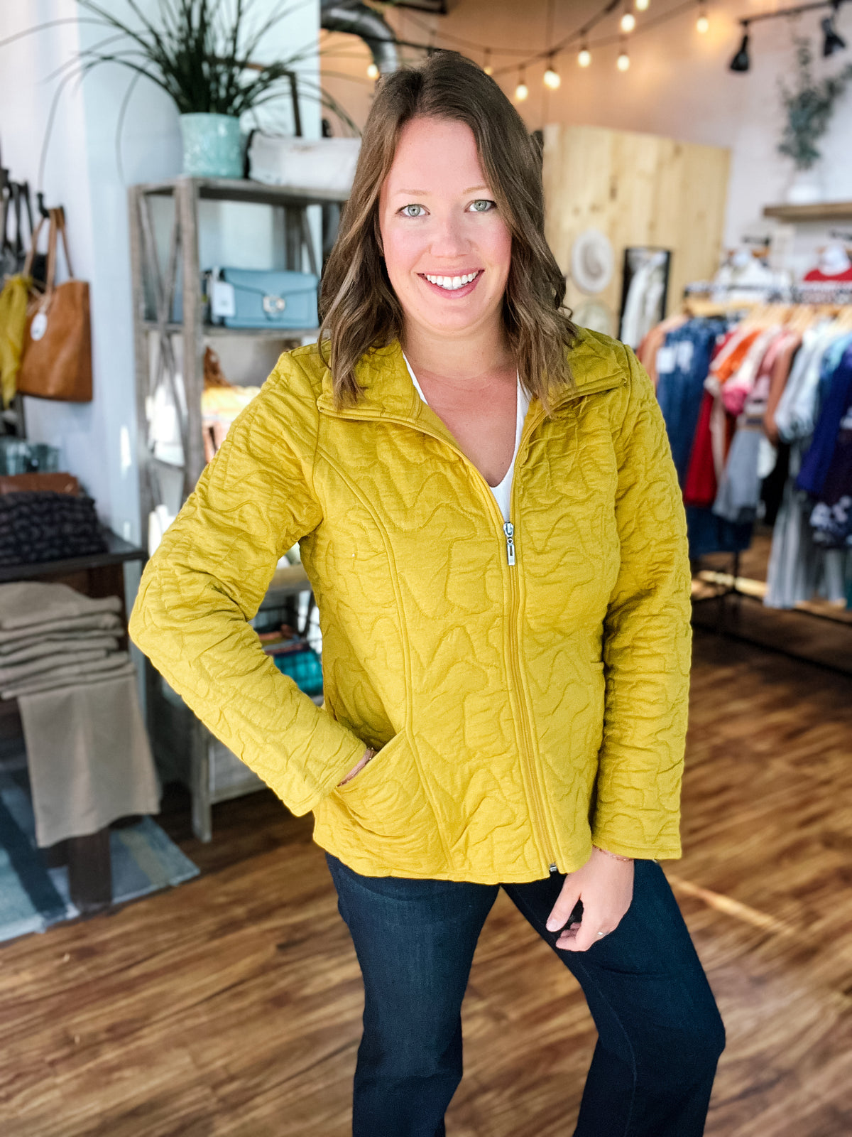 Mustard Quilted Jacket