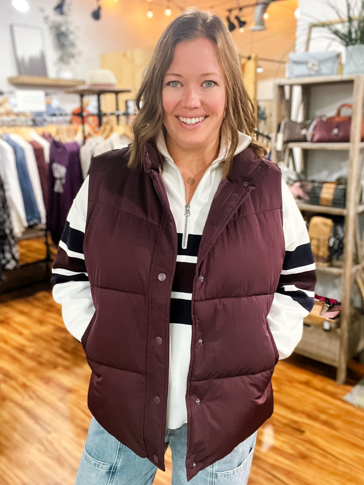 Plum Puffer Vest