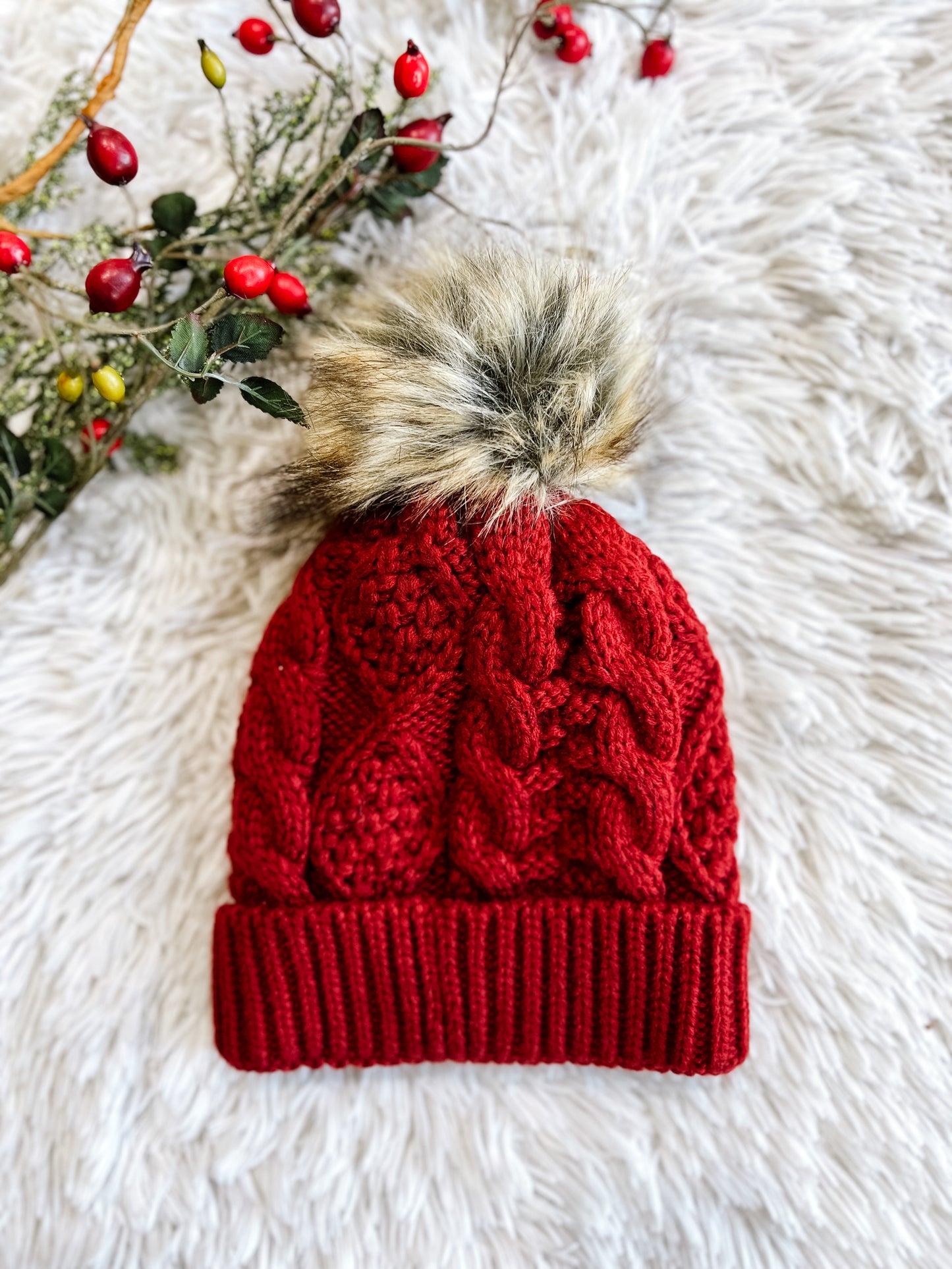 Rust Pom Beanie