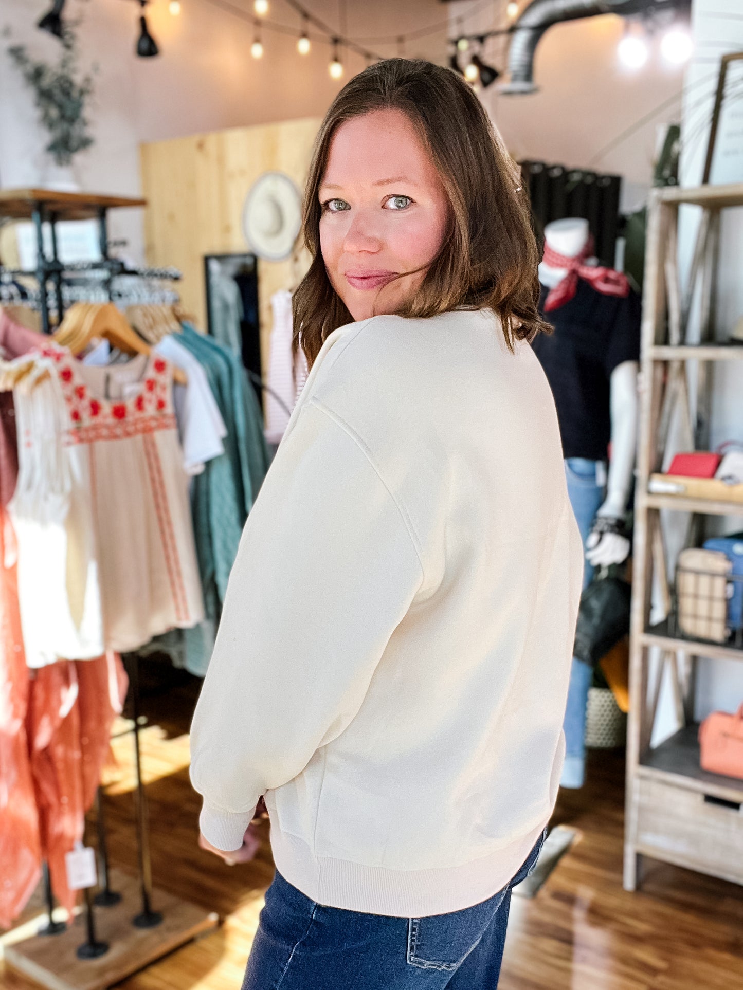 Oatmeal Crewneck Game Day Oversized Sweatshirt