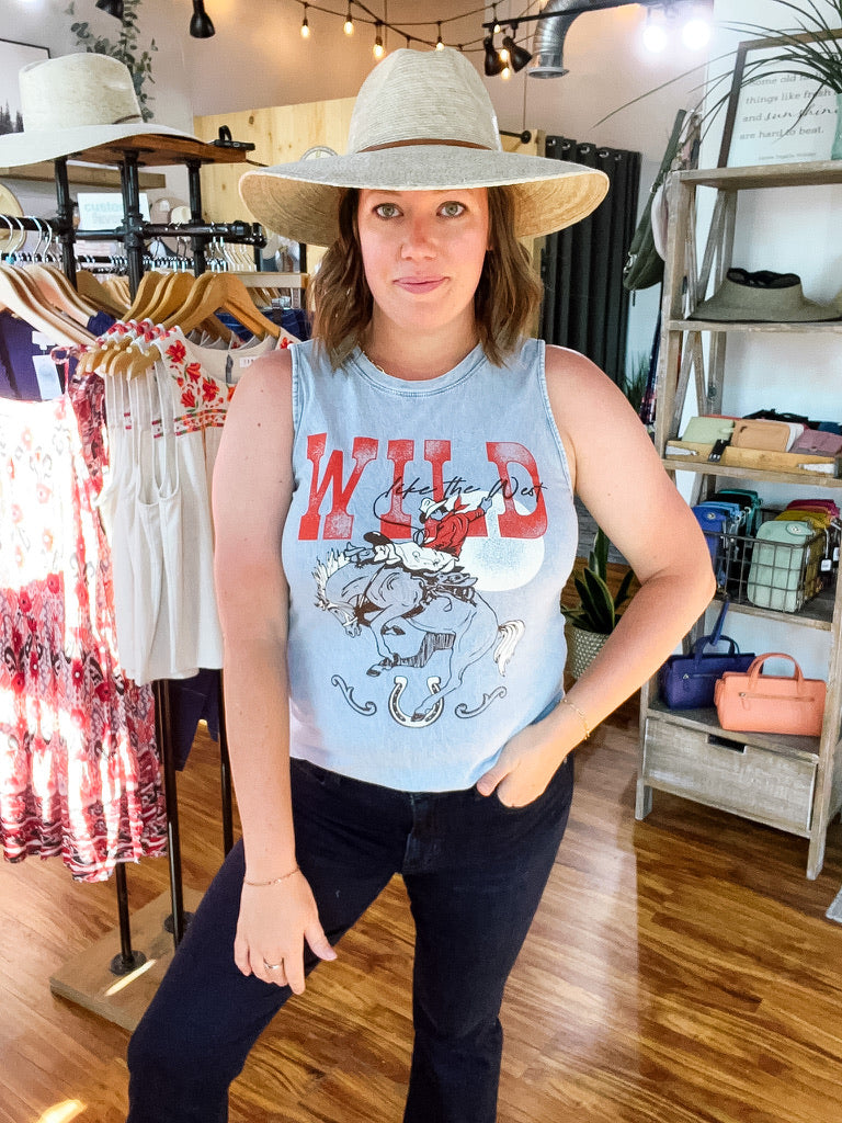 Blue Vintage Wash Wild Tank