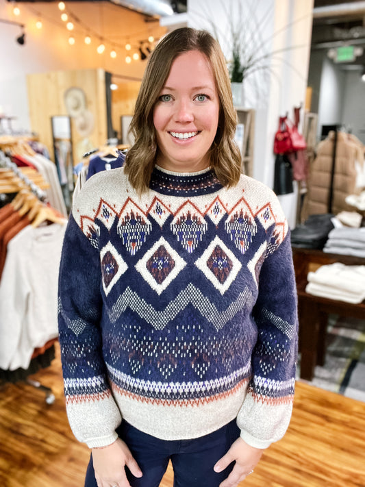 Sapphire Printed Sweater