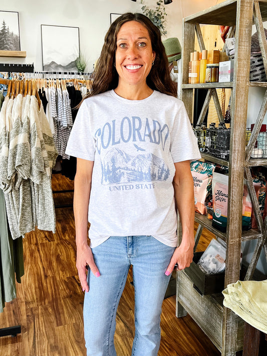 Gray Colorado Mountain T Shirt