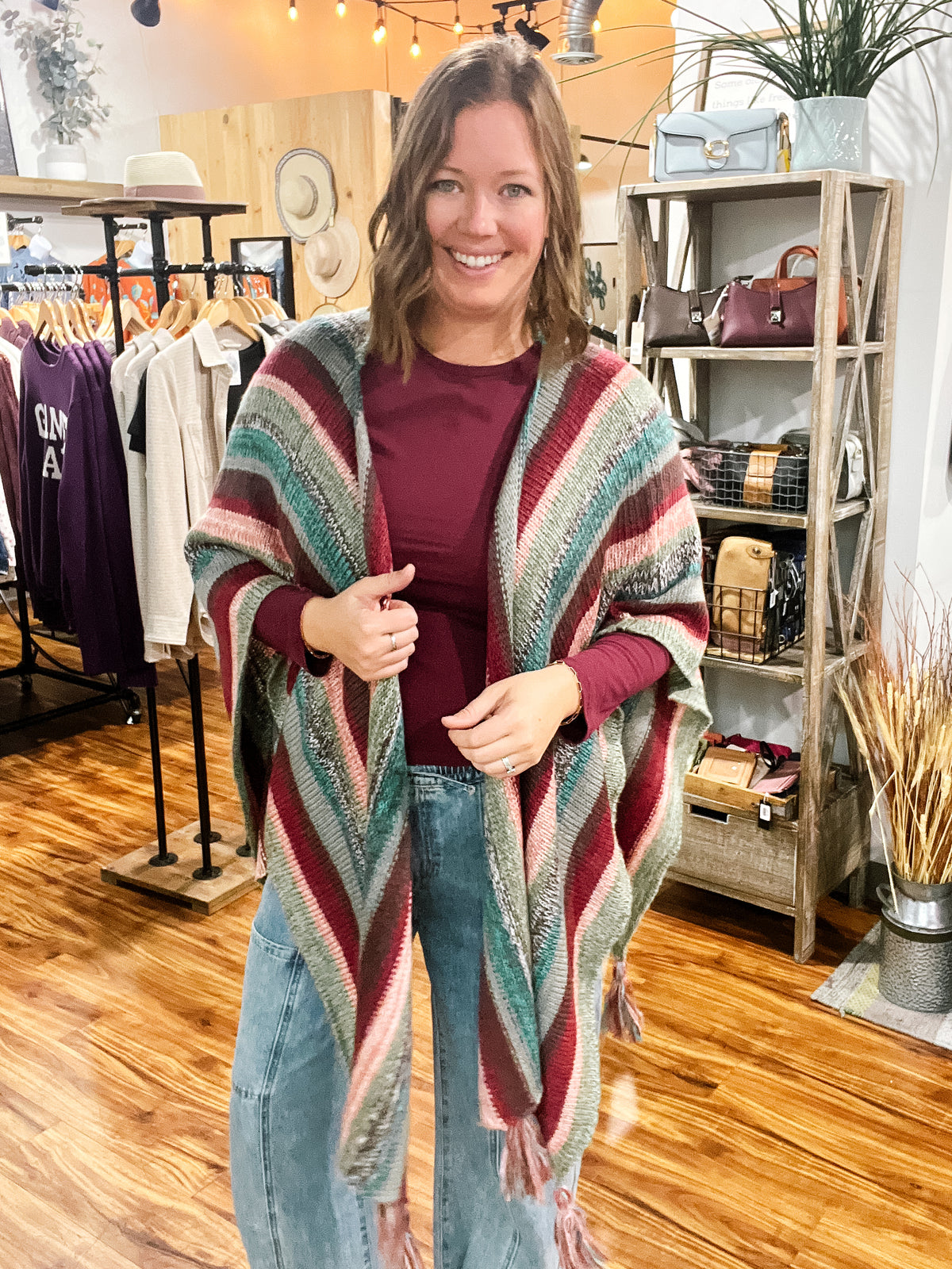 Burgundy Stripe Wrap