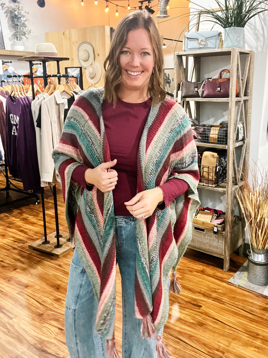 Burgundy Stripe Wrap