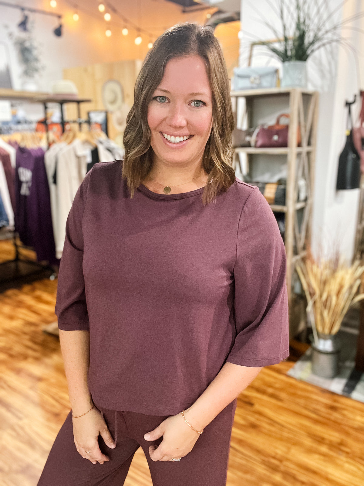 Mulberry 3/4 Sleeve Top