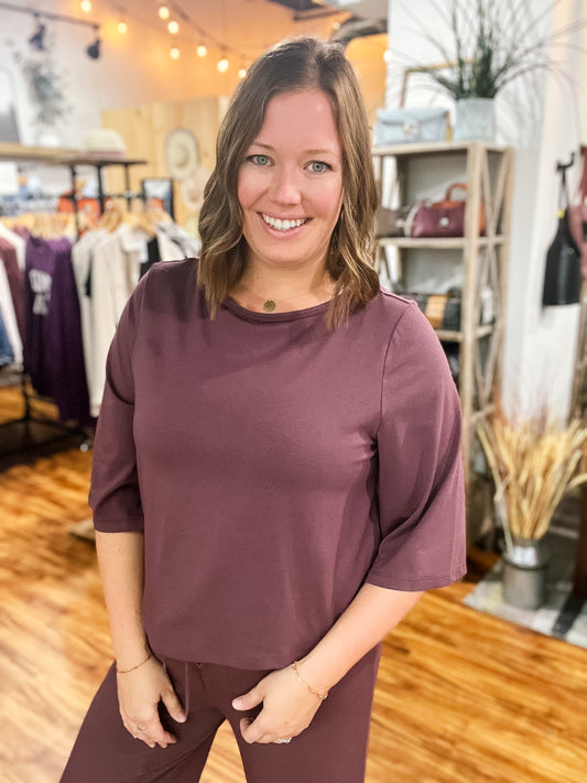 Mulberry 3/4 Sleeve Top