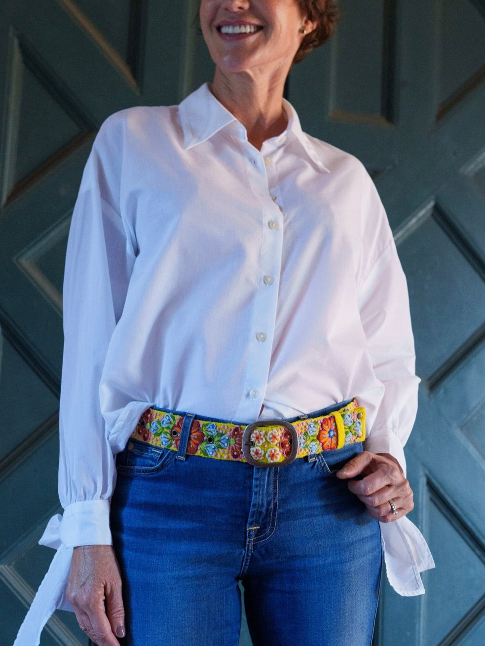Golden Delicious Embroidered Wool Belt