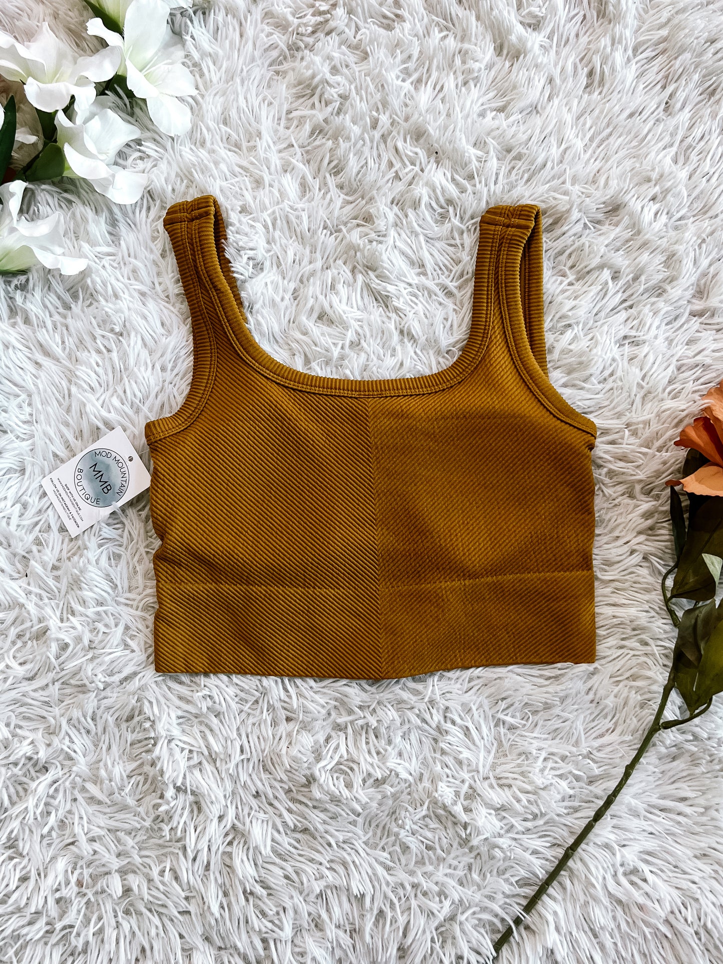 Honey Chevron Ribbed Bralette