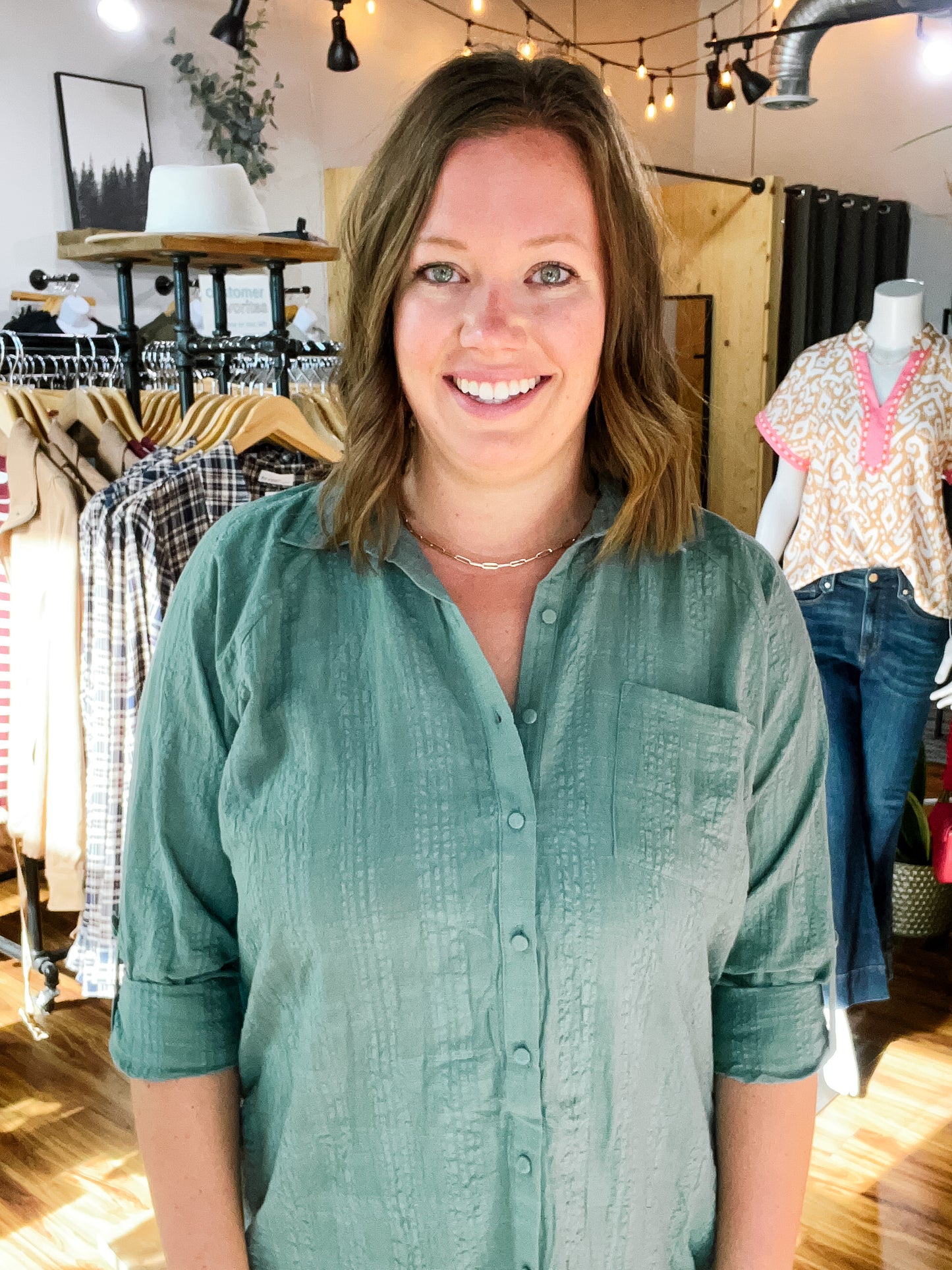 Dusty Olive Long Sleeve Top