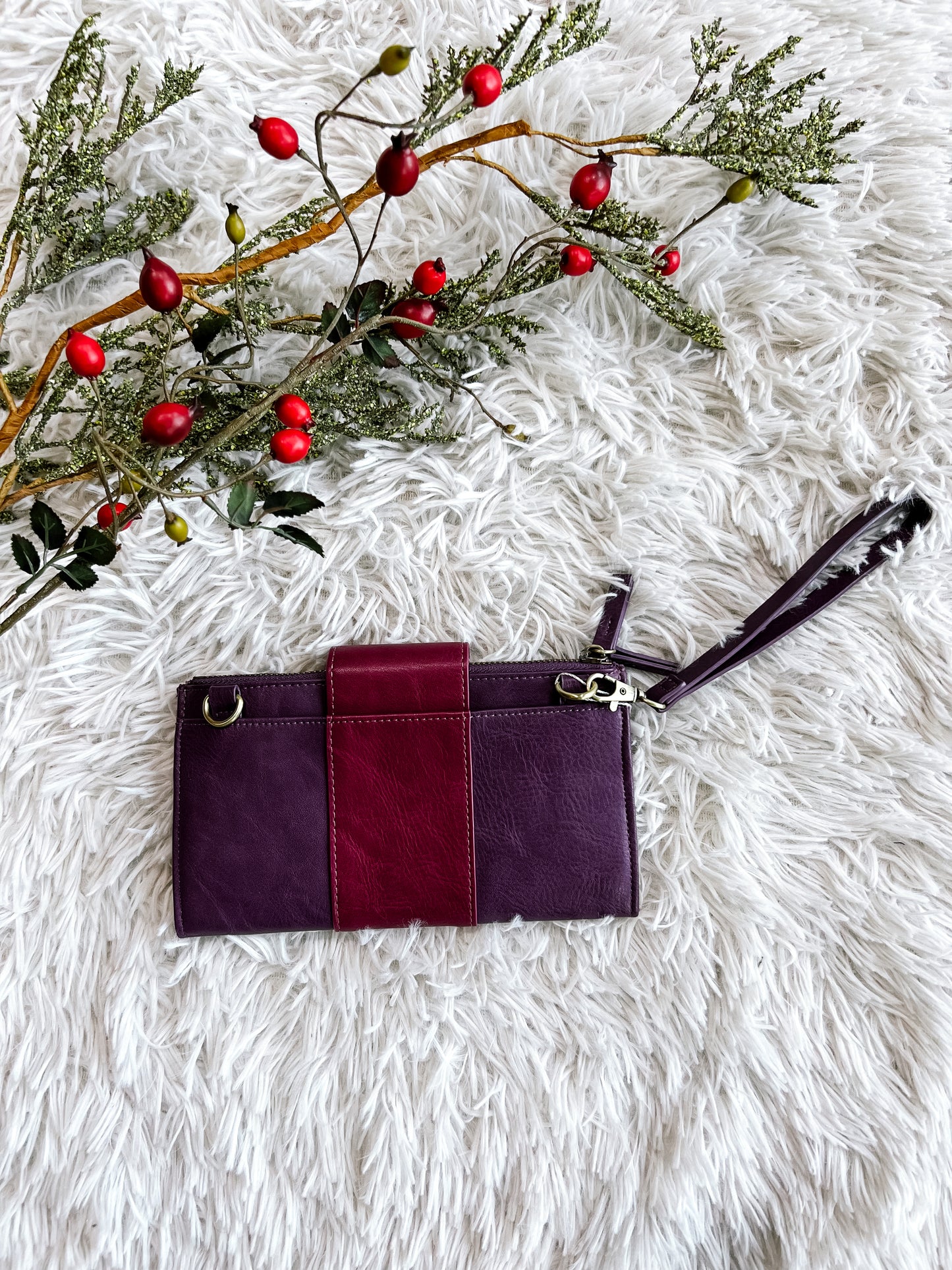 Color Block Wallet Crossbody Purse