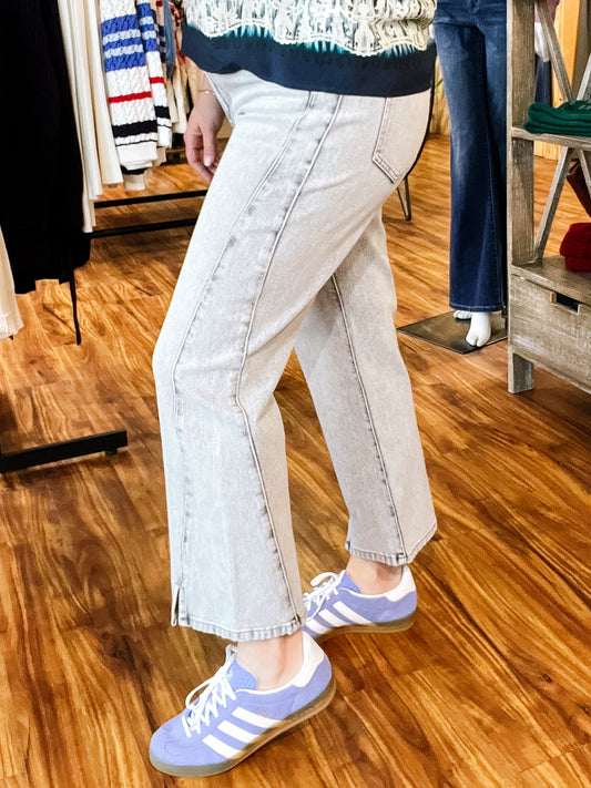 Kennedy Straight Alpine Grey Barrel Jean