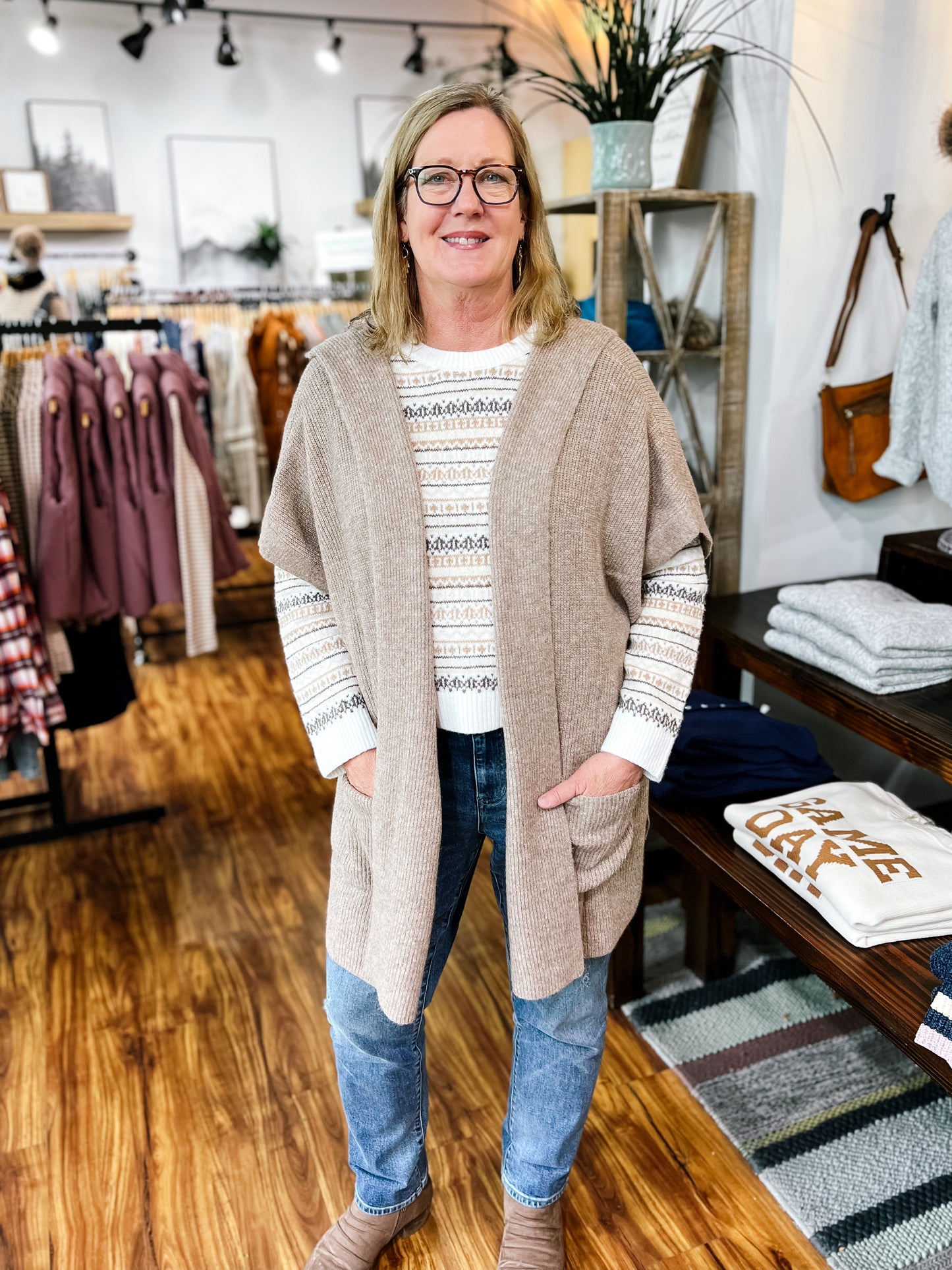 Mocha Hooded Sweater Poncho