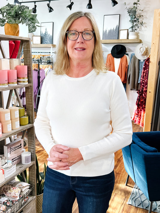 Ivory Ribbed Sweater
