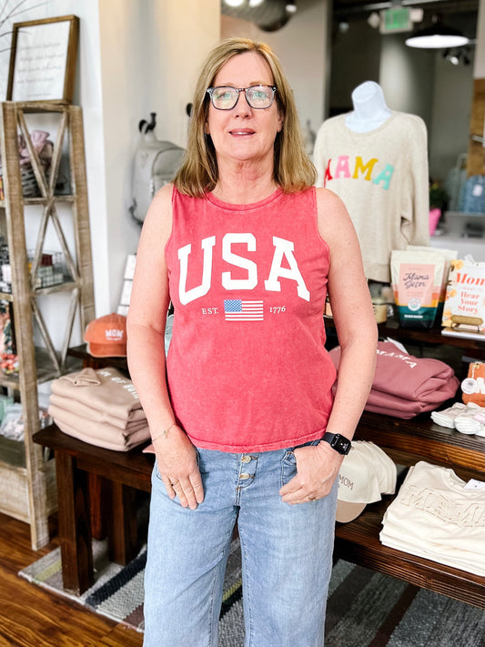 Red USA 1776 Tank Top