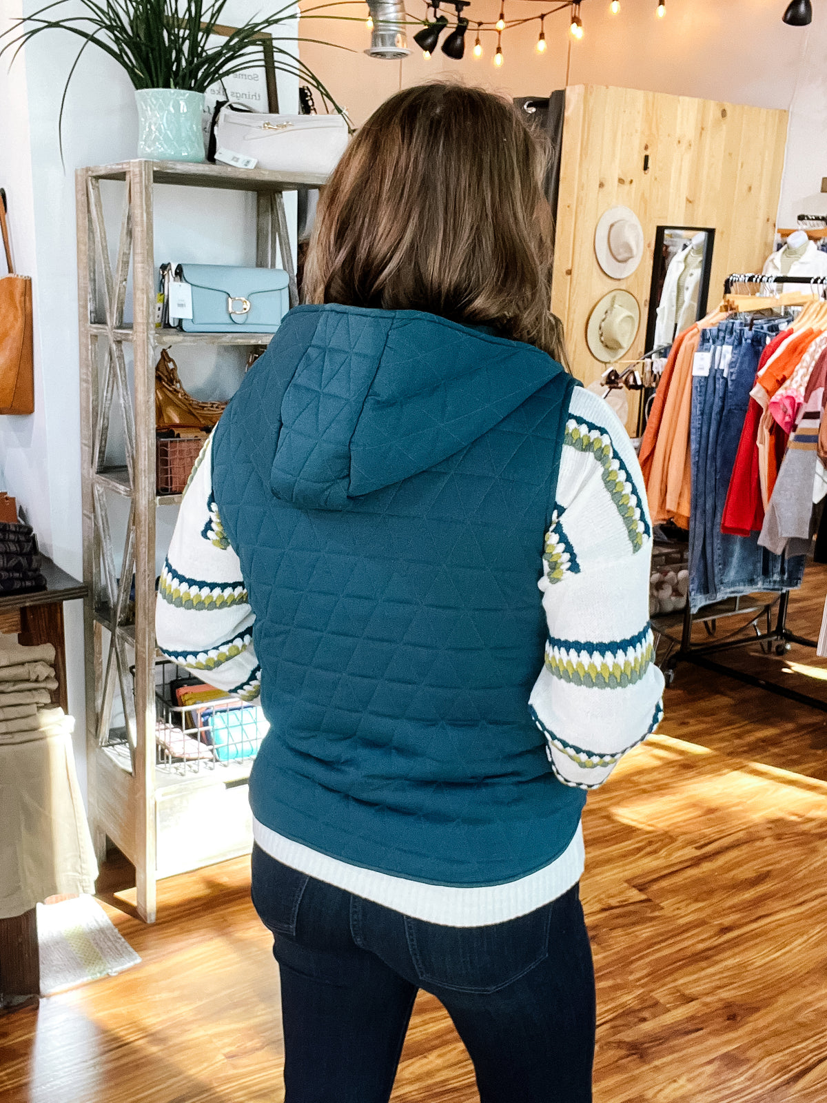 Dark Teal Hooded Vest
