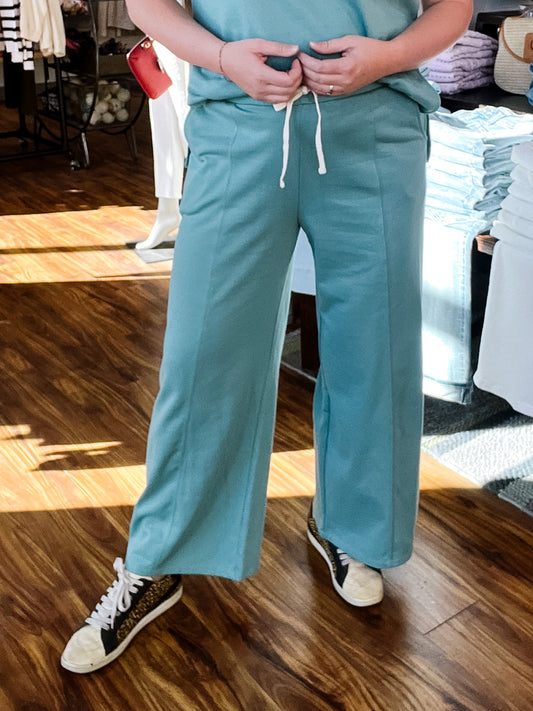 Teal Knit Pull On Pant