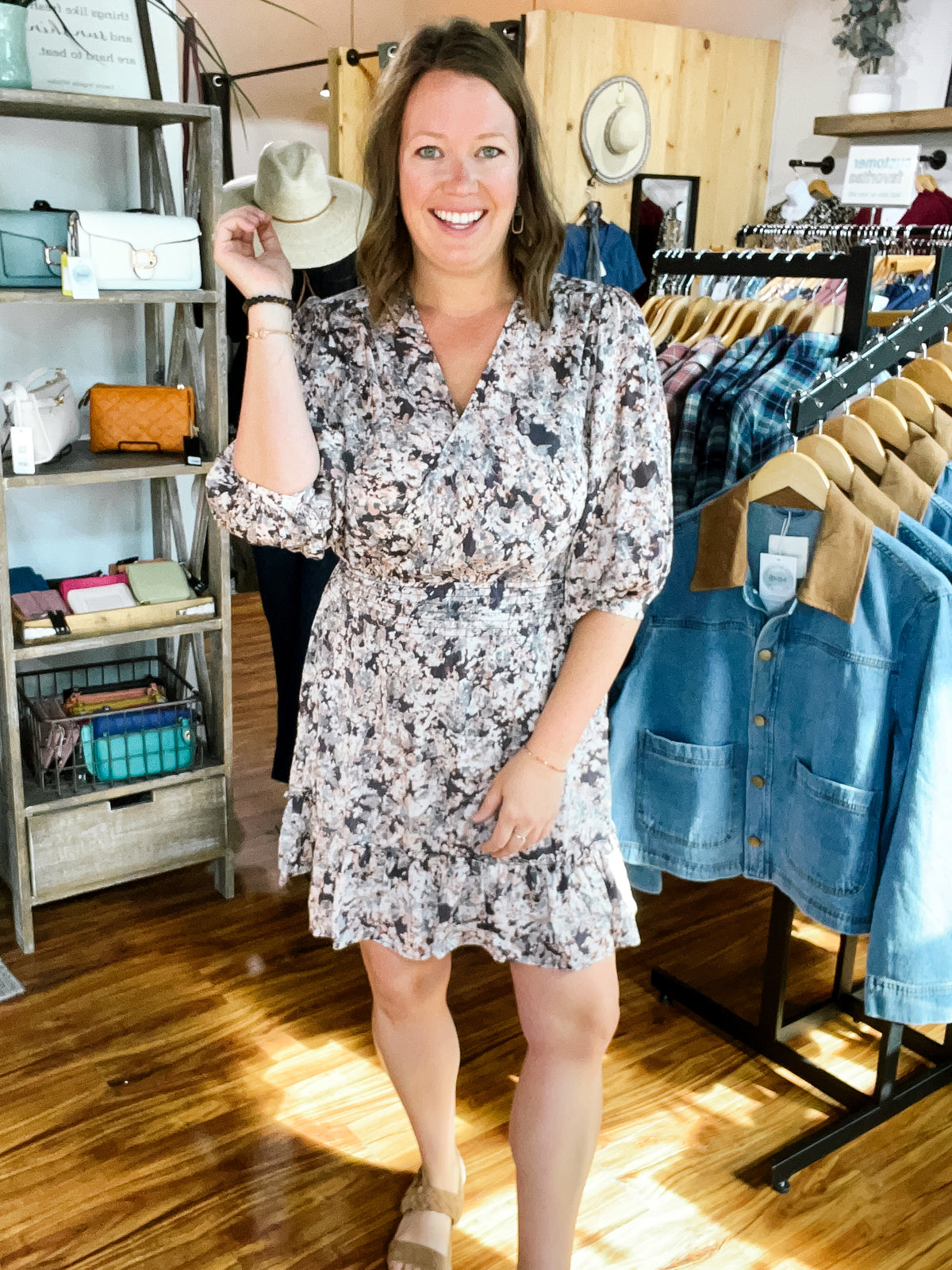 Charcoal Floral Dress