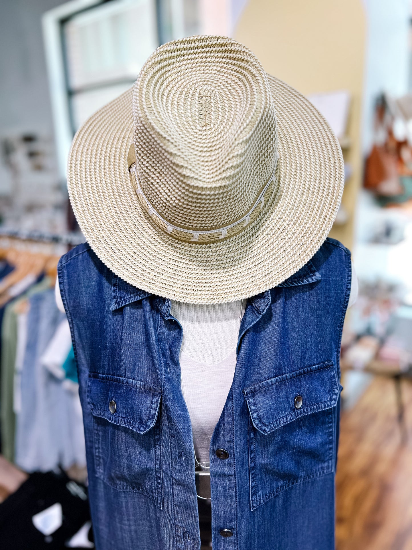 Tan And Cream Hat