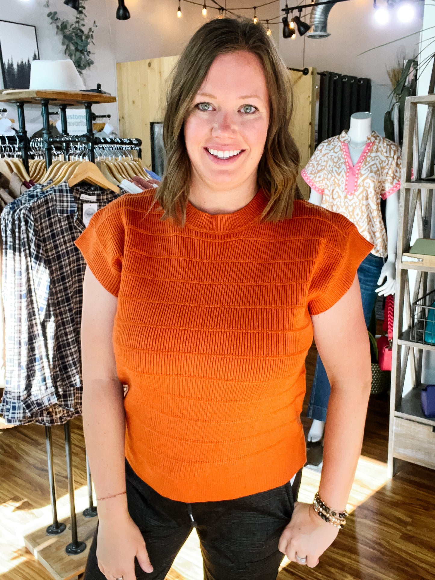 Burnt Orange Sleeveless Sweater