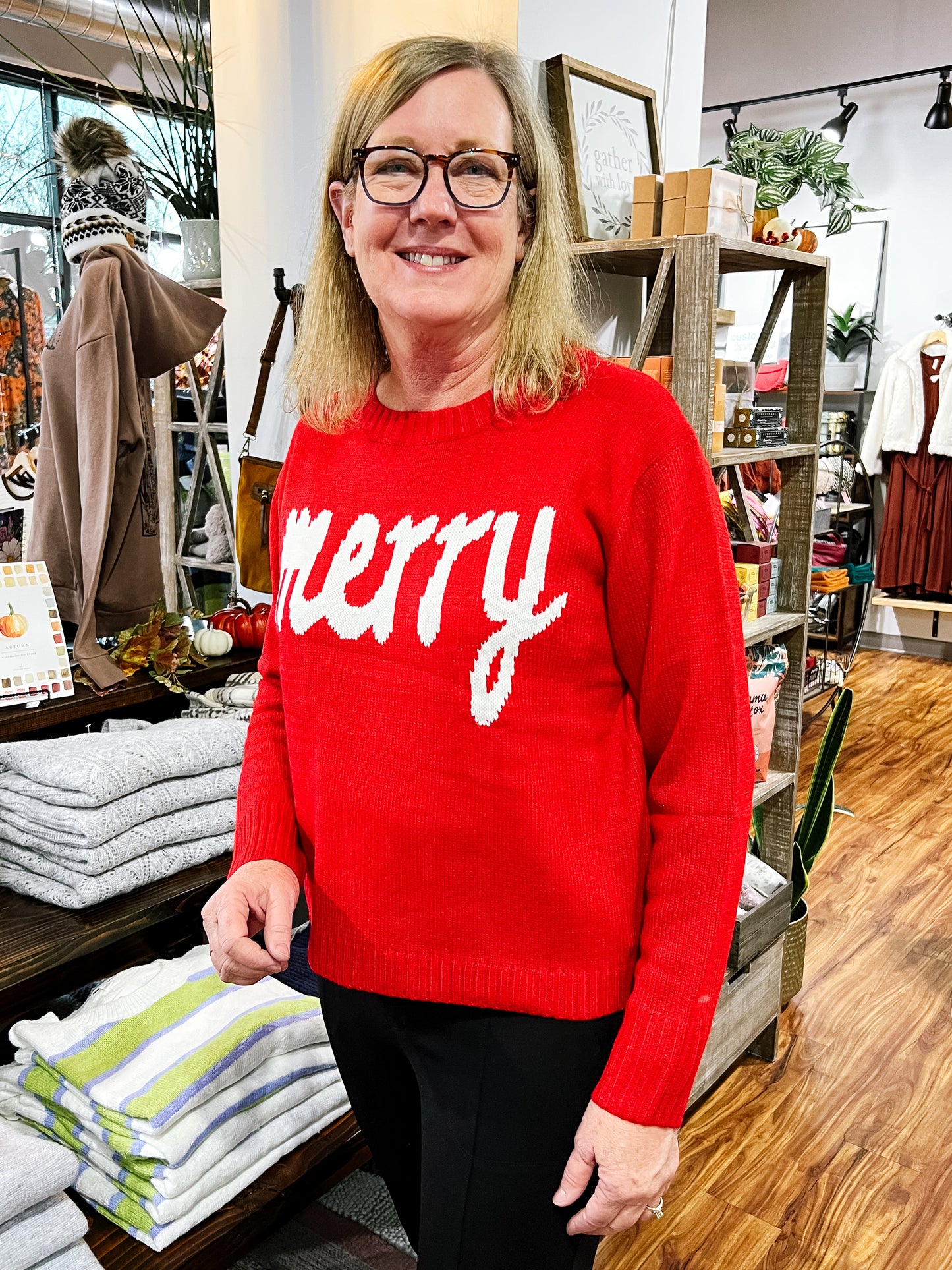 Cherry Red Merry Sweater