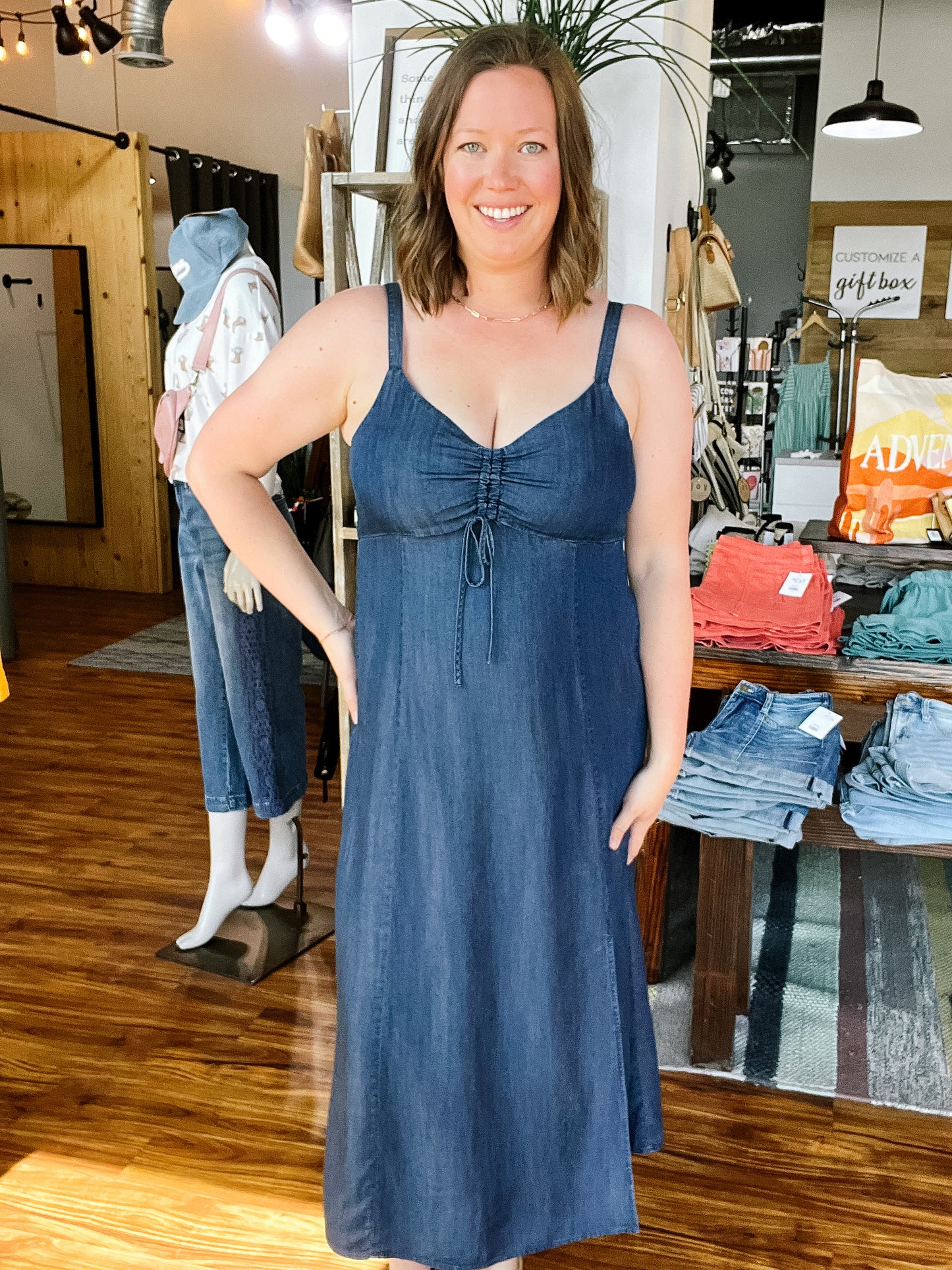 Dark Blue Midi Tank Dress