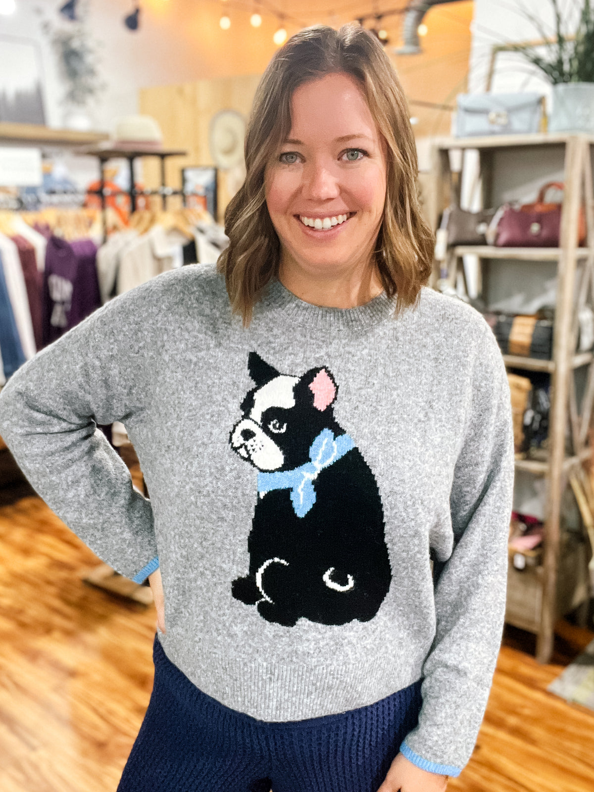 Gray Long Sleeve Dog Sweater