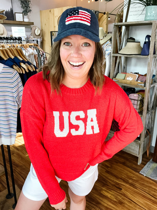 Red USA Sweater