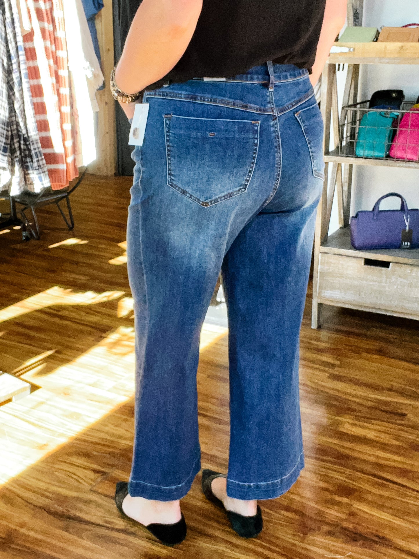 Audrey Button Fly Wide Denim