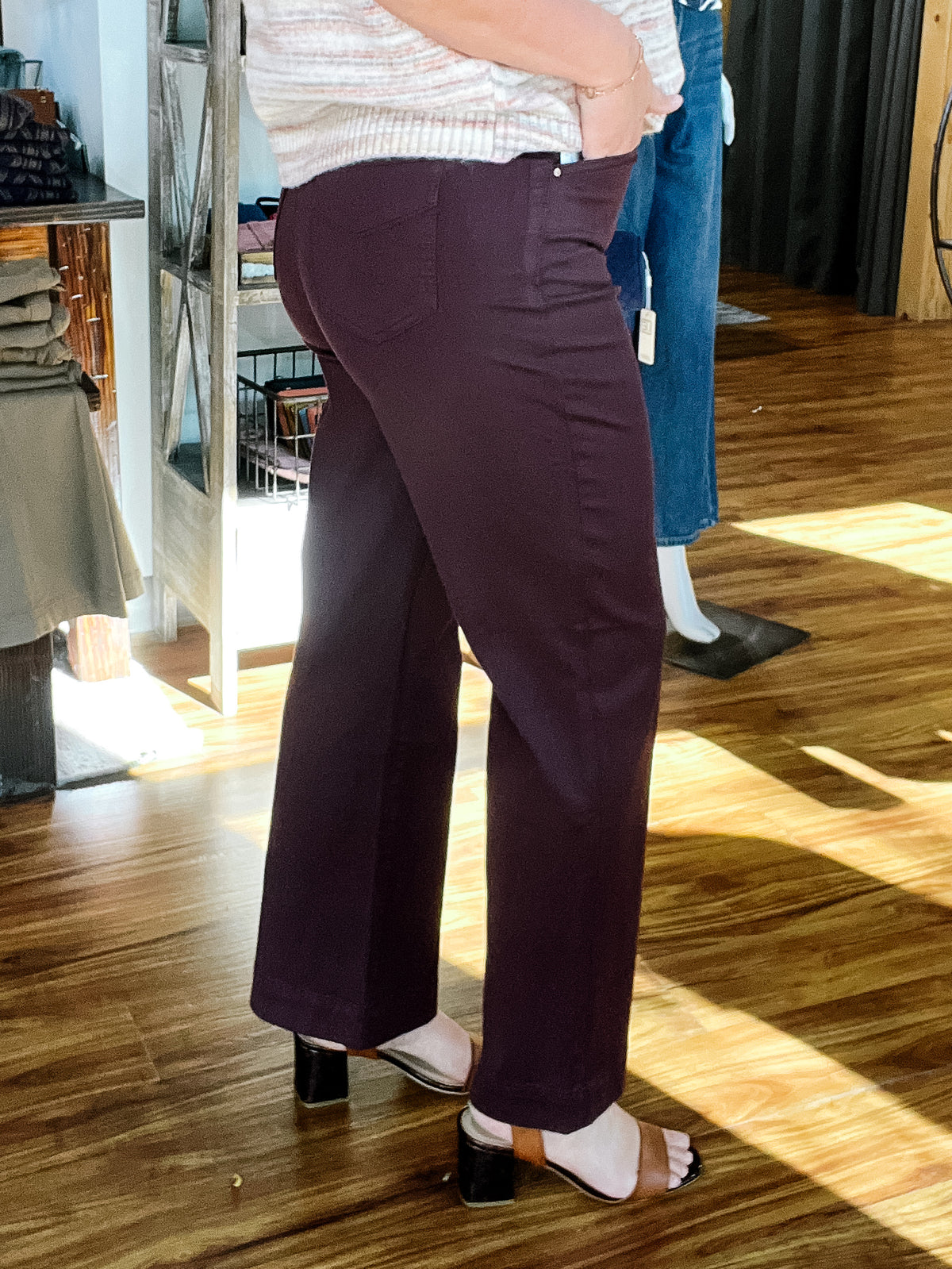 Plum High Rise Straight Leg Pant