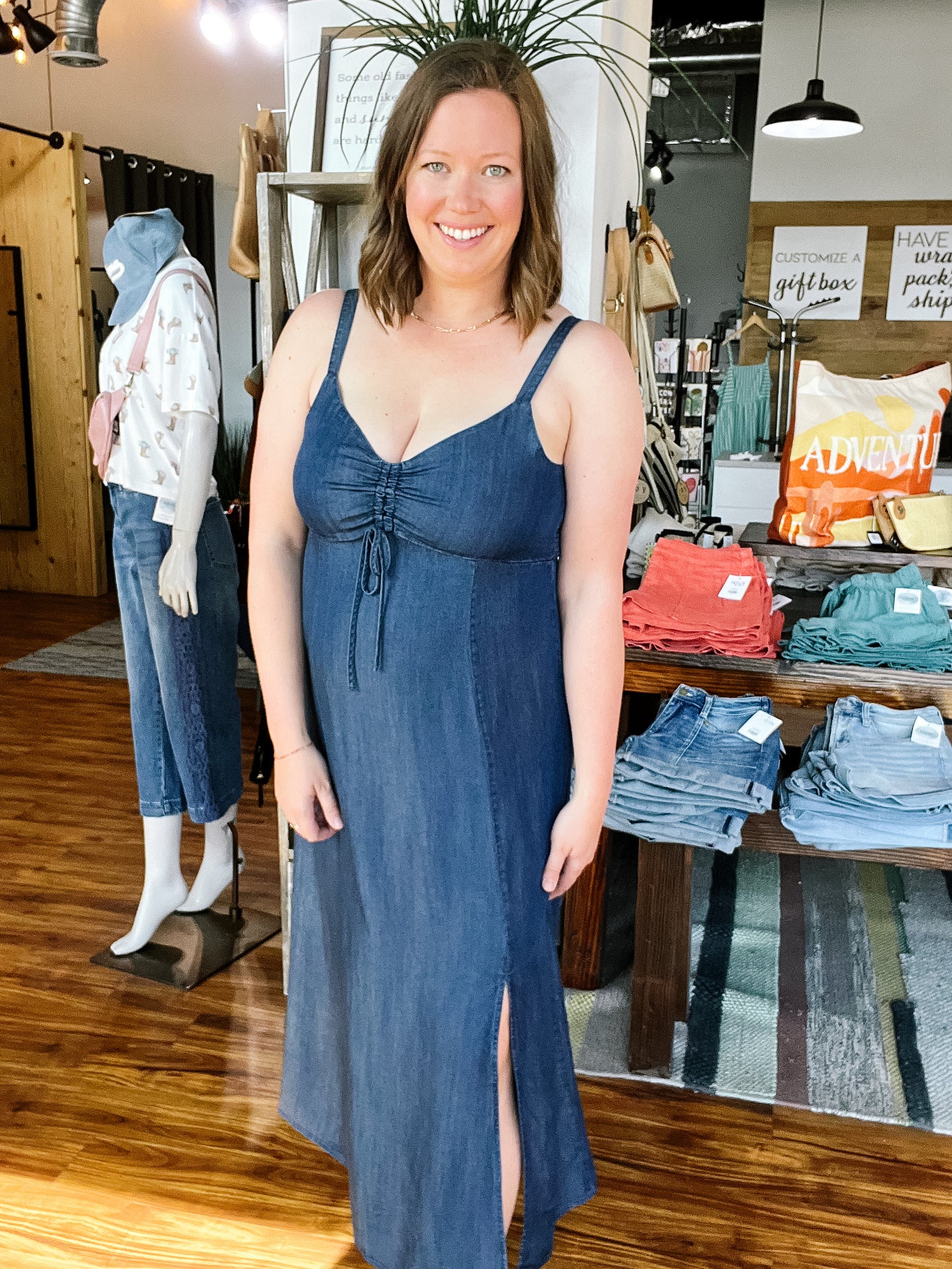 Dark Blue Midi Tank Dress