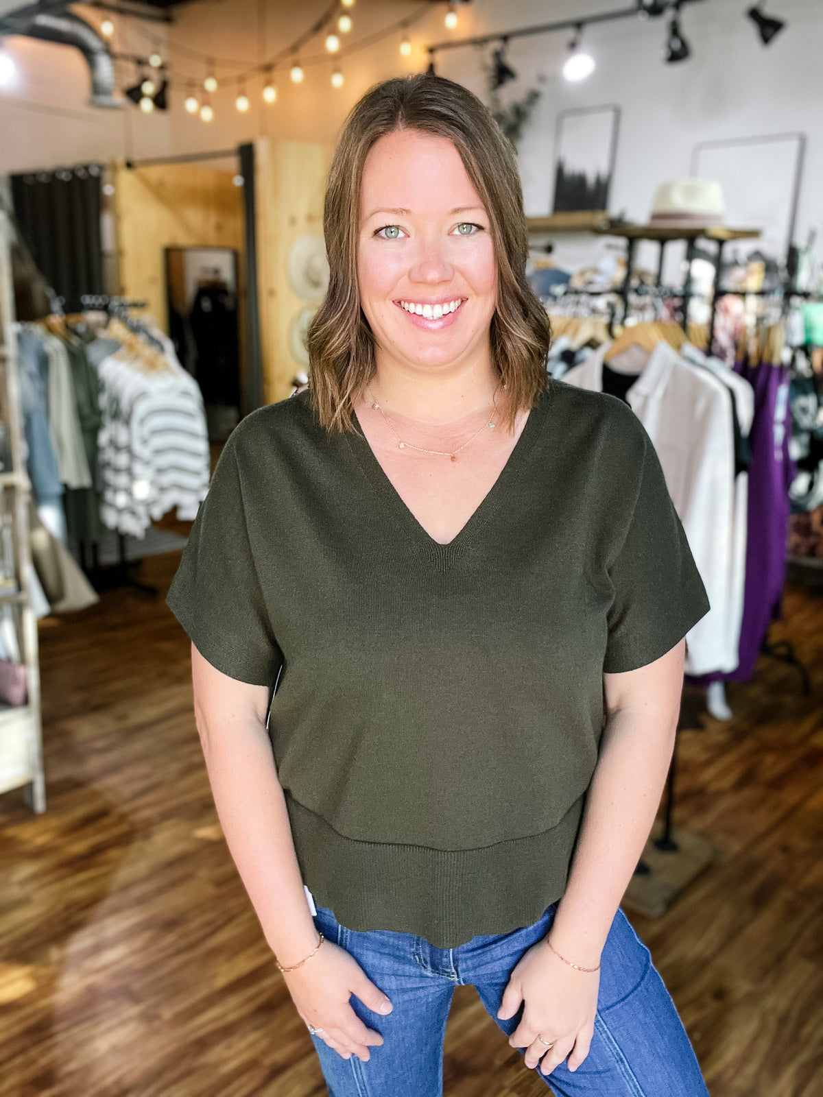 Olive Green Dolman Sweater