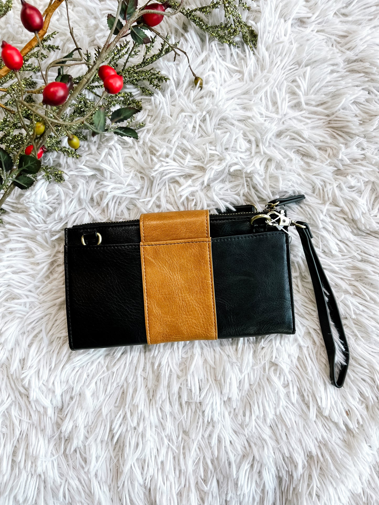 Color Block Wallet Crossbody Purse