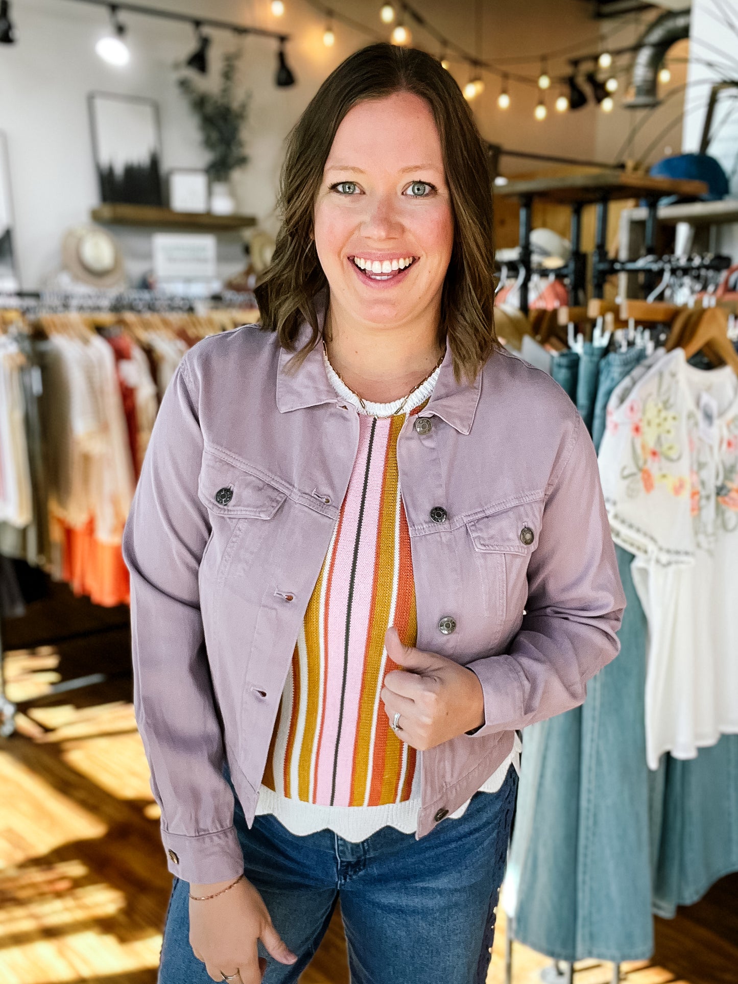 Ivory Striped Sleeveless Sweater