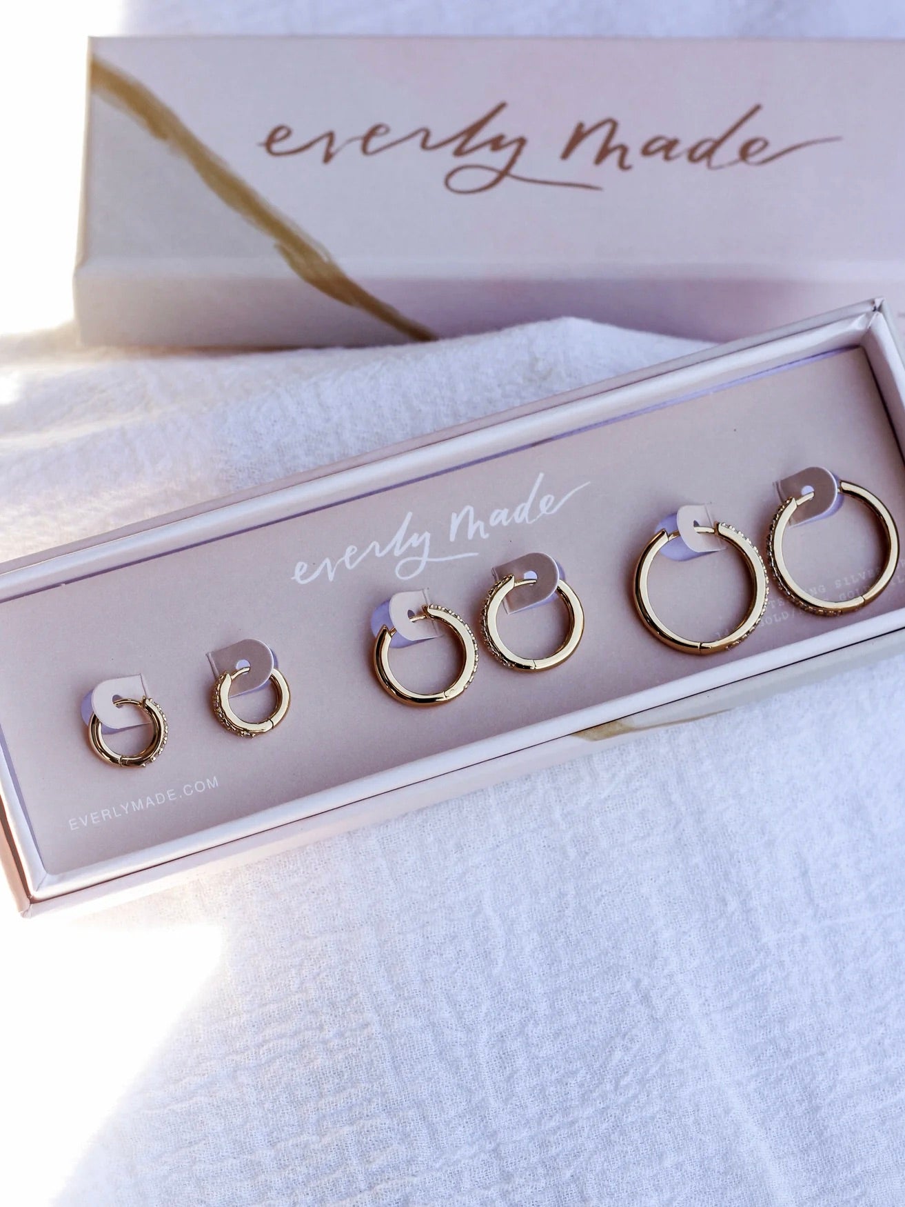 Gold Plated Hoop Earring Trio Set