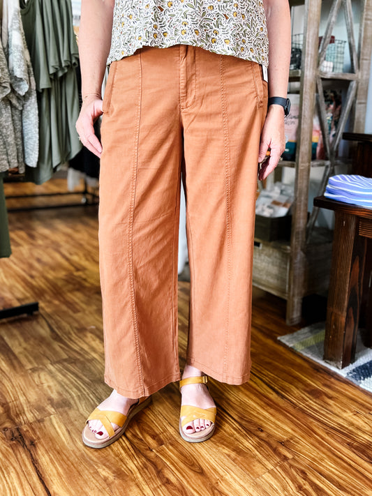 Mocha Brown Wide Leg Trouser Pant