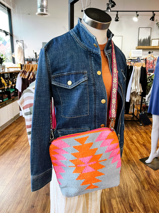 Orange, Pink, Slate Aztec Crossbody