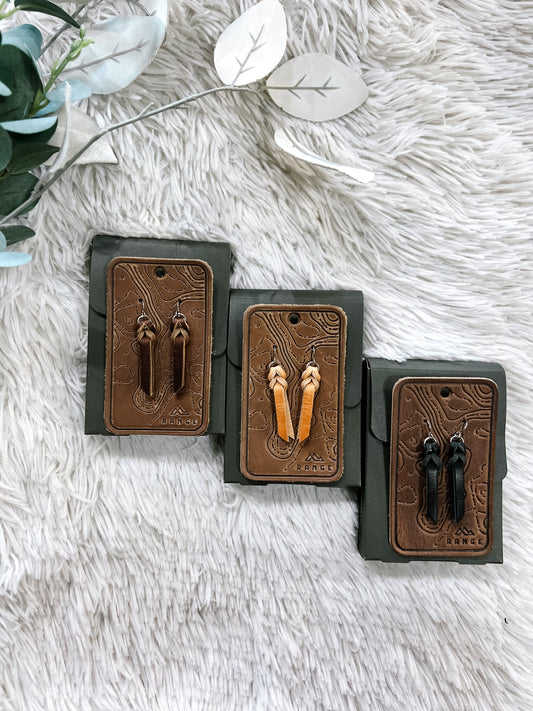 Leather Braided Earrings