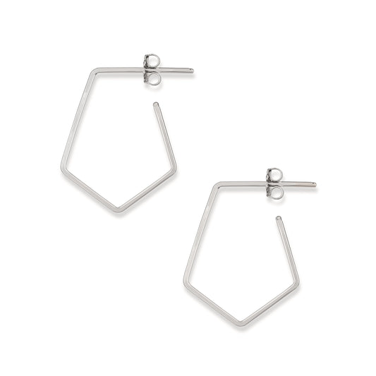 Silver Geometric Hoop Earrings