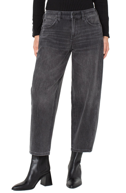 Washed Black Barrel Jean